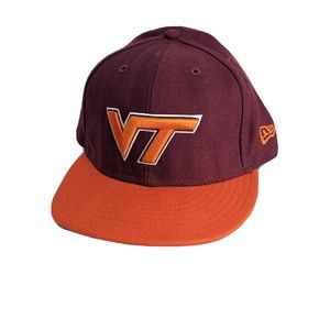 NCAA Virginia Tech Hokies New Era Fitted Cap Hat Size 7 1/2 9FORTY EUC